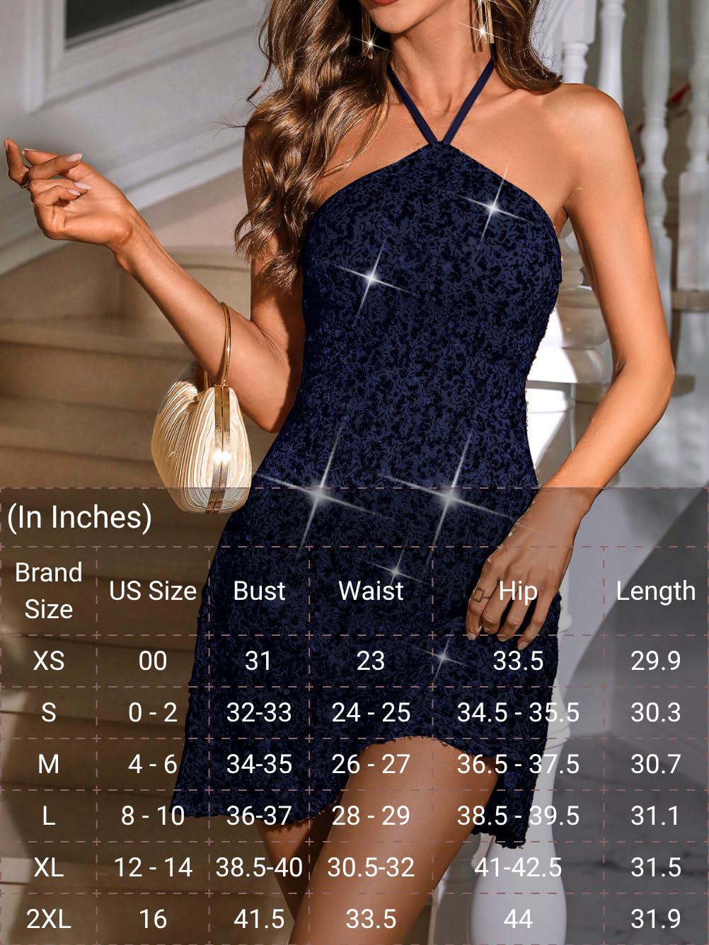 Sequin Mini Dress,Halter Backless Sexy Dresses for Women,Sparkly Outfits Cocktail Birthday Party Nye